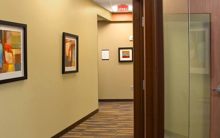 Hallway leading to dental exam room
