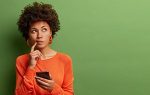 Lady thinks something over