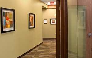 Hallway to dental treatment rooms