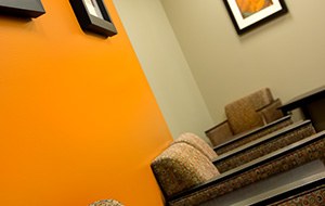 Comfortable dental office patient waiting area