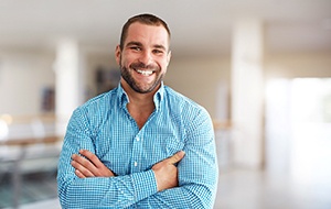 Man smiling after gummy smile correction in Lincoln, NE