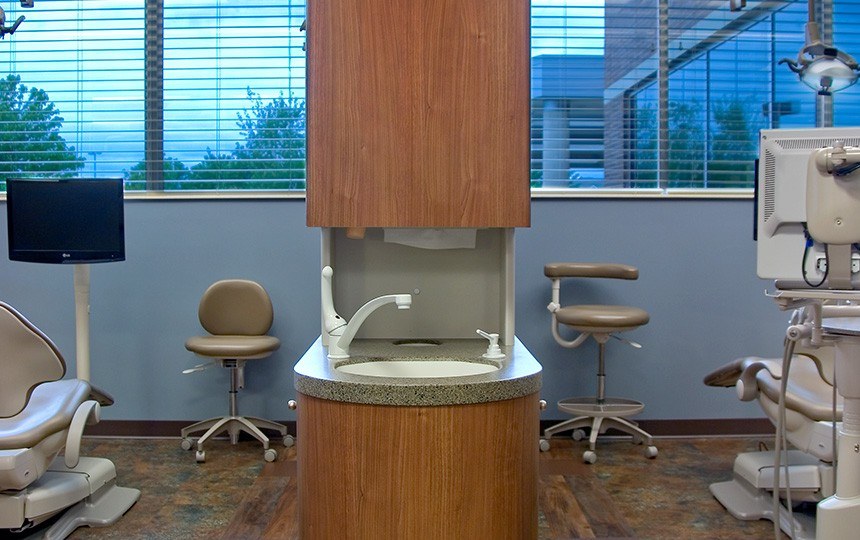 Dental patient treatment rooms