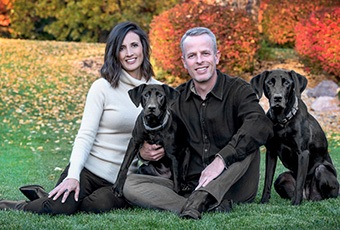 Dr. Olberding his wife and two dogs