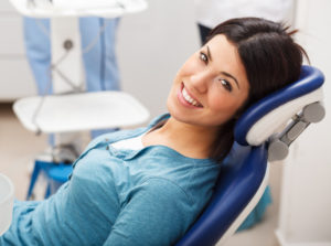 smiling patient receiving dental care