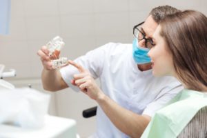 patient talking to dentist