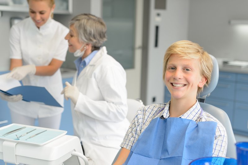 Teen at dentist