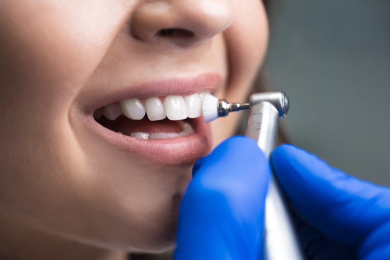 patient having their teeth cleaned